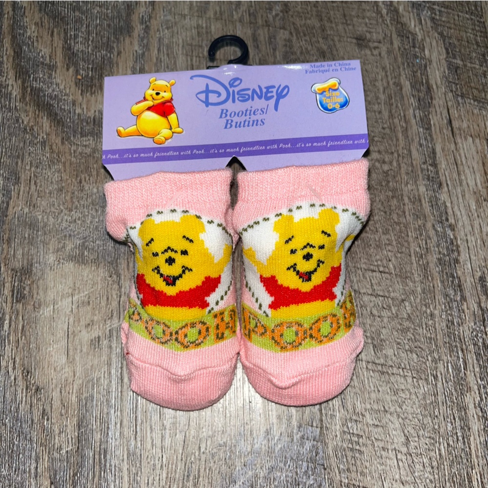 New With Tags Disney Winnie The‎ Pooh Baby Bootie Socks Size 0-6 Months